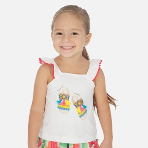 Koszulka Mayoral z ozdobnym nadrukiem dla dziewczynki