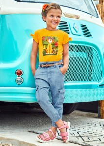 Spodnie Mayoral 3590-16  z paskiem dla dziewczynki    