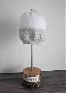 Czapka dzianinowa KIWI Jamiks dla dziewczynki kolor biało-szary