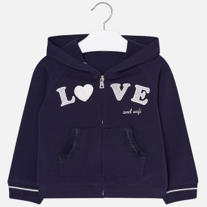 Granatowa bluza rozpinana Mayoral LOVE dla dziewczynki