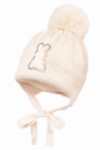Czapka dla dziewczynki HILARA Jamiks z pomponem 