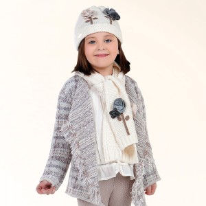 Szaro-beżowy kardigan Mayoral dla dziewczynki