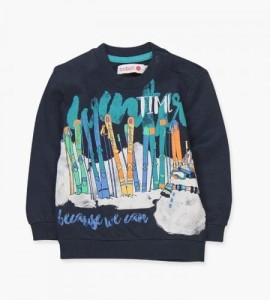 Granatowa bluza Boboli z kolorowym printem