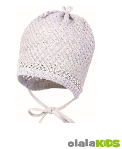 Czapka dzianinowa PIPPIN Jamiks dla dziewczynki kolor szary