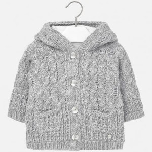Popielaty sweter Mayoral zapinany na guziki dla dziewczynki 